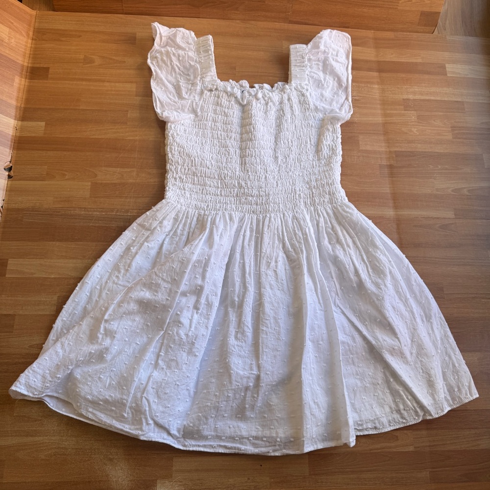 Gabby white smocked summer dress size 8
